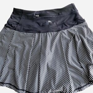 Striped tennis skirt with built in shorts